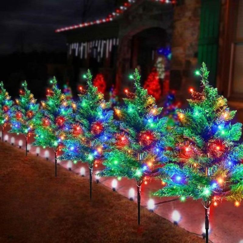 Outdoor Solar Christmas Tree Lights Waterproof LED Garden Lamps For Lawn Patio Landscape Decoration Party Decor