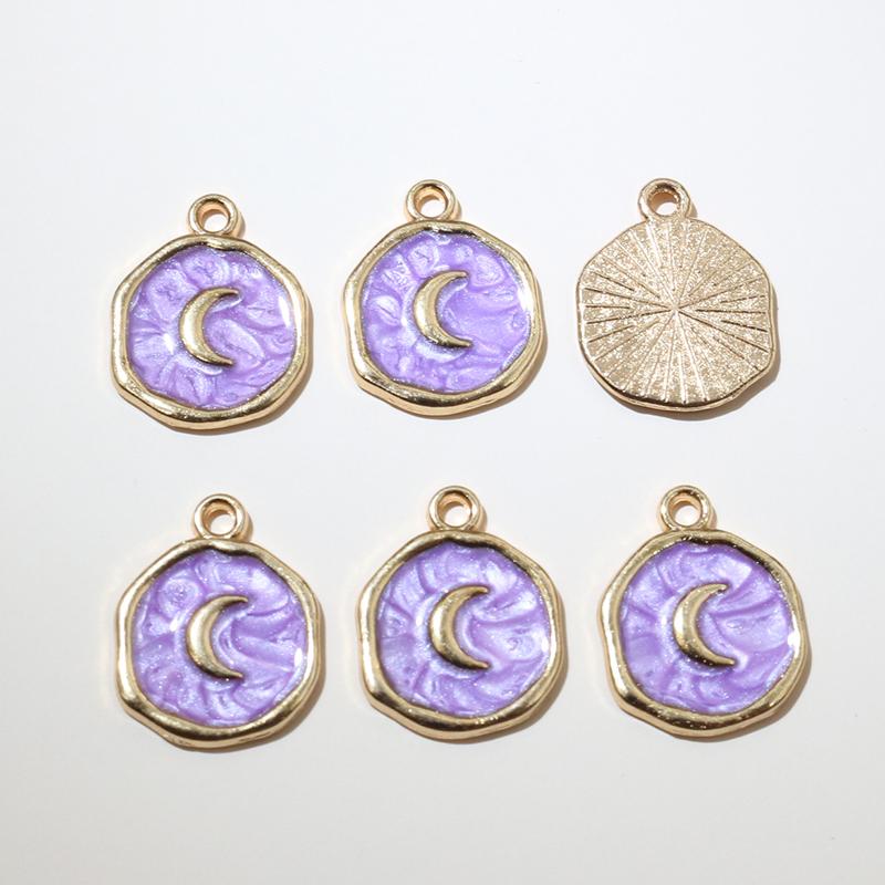 

20pcs Enamel Moon Charms Pendant 16x12mm Alloy Metal DIY Jewelry Making Accessories Findings for Bracelet Earrings Necklace