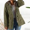 Women's Cotton Jacket Waist Cinching Solid Color Hood Warm Comfortable Casual