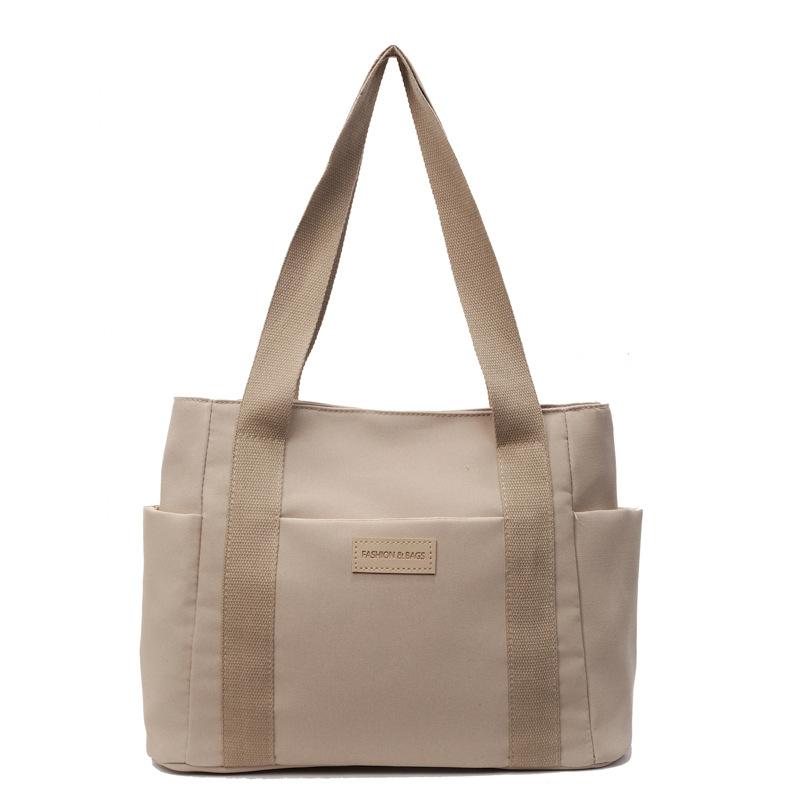 New portable canvas shoulder bag women's bag large capacity multi-bag fabric bag leisure work solid color tote bag