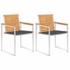 VidaXL 2x Solid Teak Garden Chairs with Cushions Dining Armchairs Patio Chairs Terrace Chairs 3061515