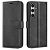 For Samsung Galaxy S24 FE Stand Case Calf Texture Anti-Scratch Leather Phone Cover