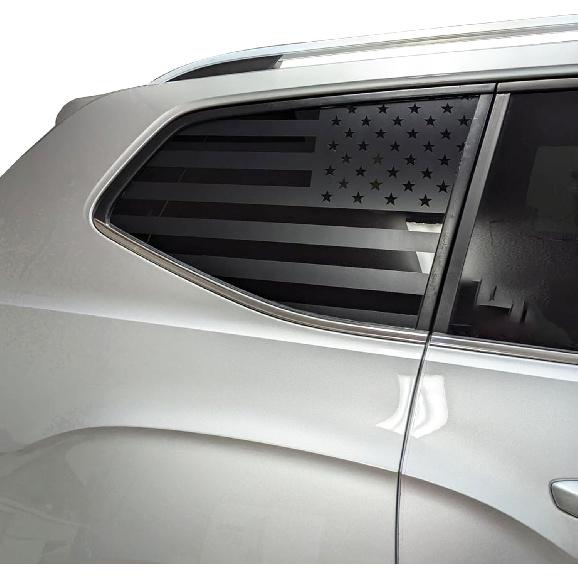 2PCS Rear Window American Flag Decals For Car SUV Trucks, Universal Back Side Window USA Flag Vinyl Sticker, Comes With Tallation Tools, Matte Black