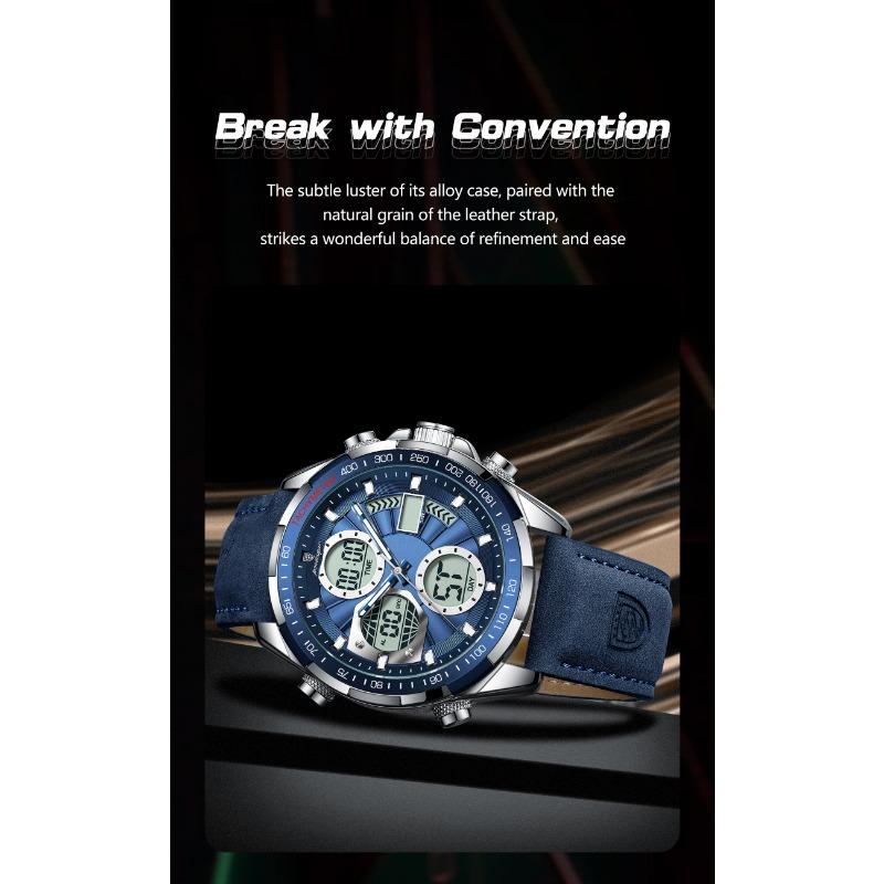 POEDAGAR Men Wristwatch Week Date Digital LED Quartz Fashion Clock Alarm Dual Time Display Electronic Luminous Watches