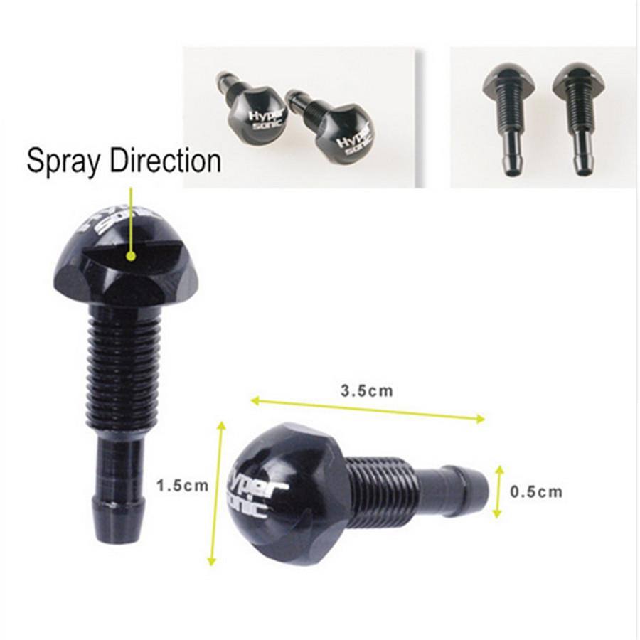 2 Pcs CNC Car Windshield Wiper Water Nozzles Hood Spray Jet Window Washer Nozzle