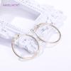 Trendy 14K Gold Plated Simple Round Round Hoop Earrings,High Quality Big Circle Earrings For Women Earring Party Jewelry Gift