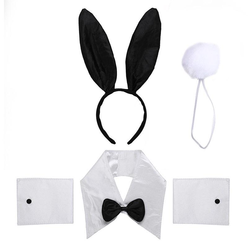 Easter Bunny Cosplay Set: Headband, Bow Tie, and Wristbands