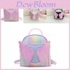 Adorable Cartoon Designed Student Backpack For Kids With Shiny Sequins And Pearl Handle