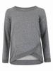 Women's Grey Tracksuit Hoodie for Breastfeeding Bellybutton Maternity