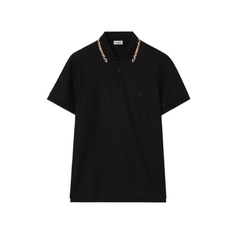 Burberry Men's Check Trim Cotton Polo Shirt