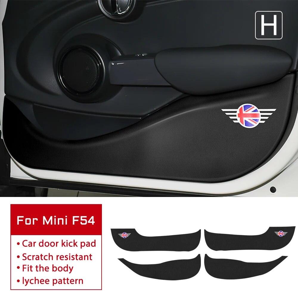 Leather Carbon Fiber Texture Protection Sticker Car Door Anti Kick Pad For BMW Mini Cooper S F54 F55 F56 F60 R56 R60 Countryman