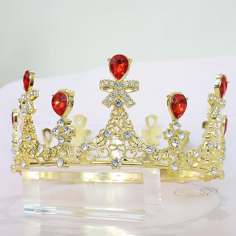Bridal Headdress New Korean Baroque Crown Flowers Cake Decoration Ornaments Adult Ceremony Birthday Crown Jewelry