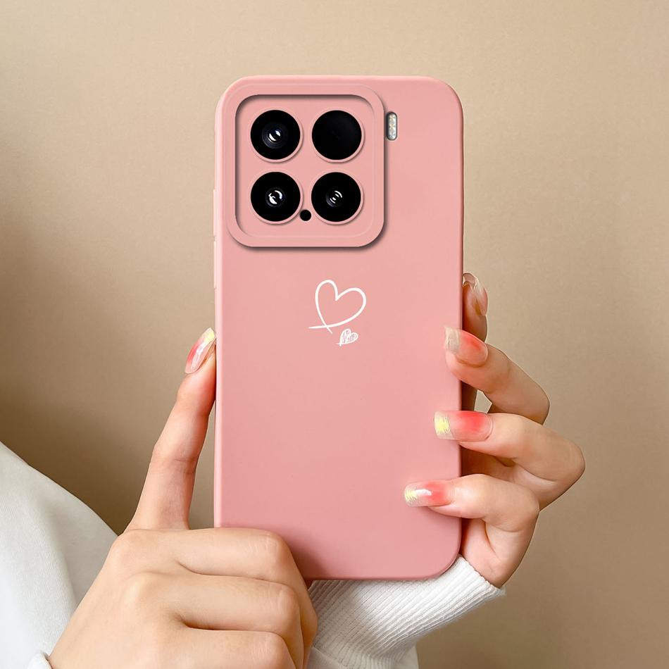 

For Xiaomi 15 Pro Case Love Heart Back Cover For Xiaomi15 15Pro Soft Liquid Silicone Camera Protection Butterfly Phone Covers Xiaomi 15 Pro