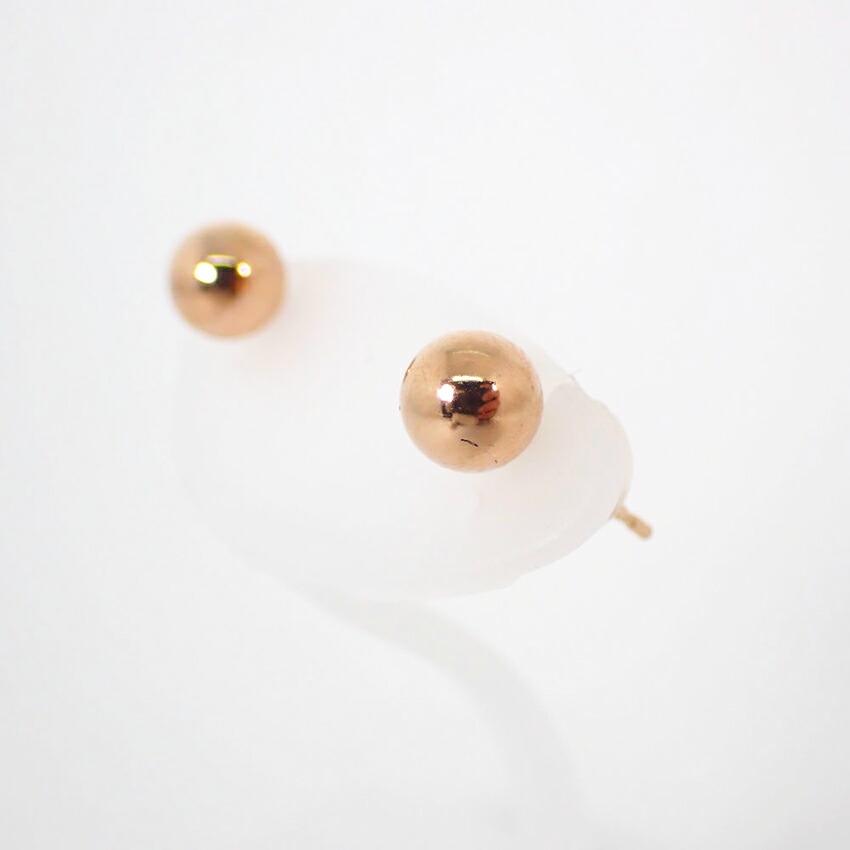[Used] K18PG Ball Stud Earrings / J59-5