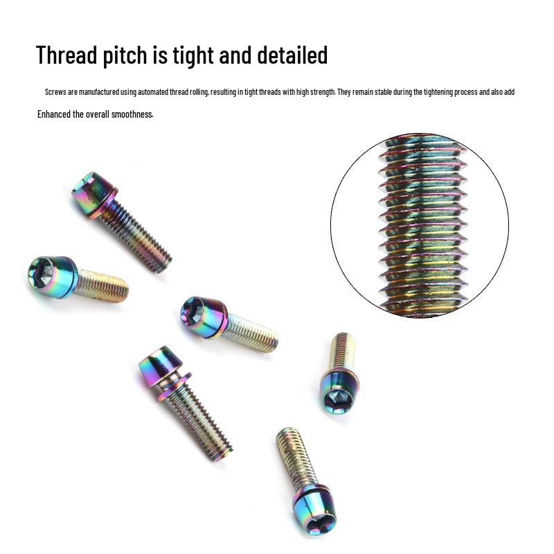 Taiwan PRO M5*18mm Colorful Titanium Alloy Bicycle Stem Screws