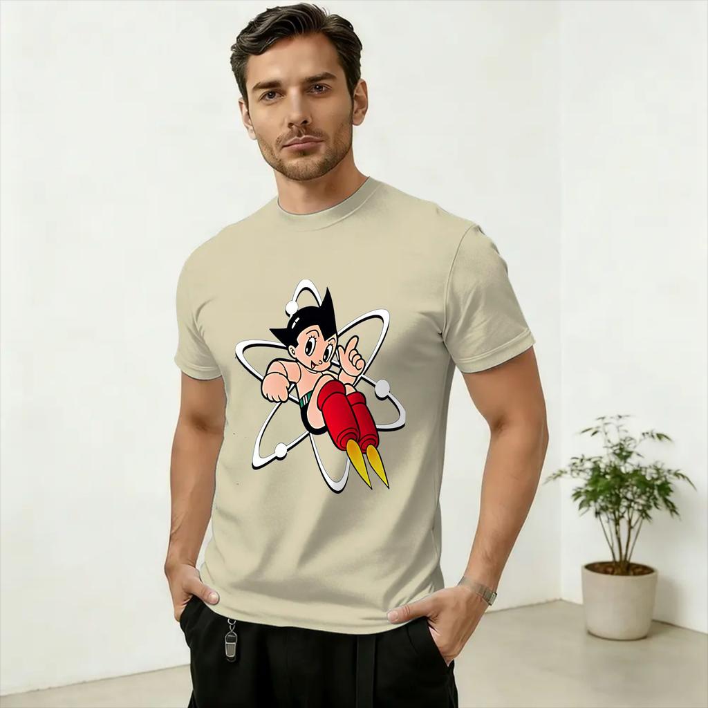Novelty Astro Boy Anime TShirts for Unisex Round Neck 100 Cotton T Shirt Short Sleeve Tees Summer Clothes