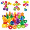 Screw Shape Screw Building Blocks Montessori Nut Shape Toys  Parent-Kid Interactive