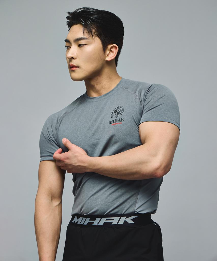 Mihag Ivy League Muscle Pro T-Shirt (Gray)