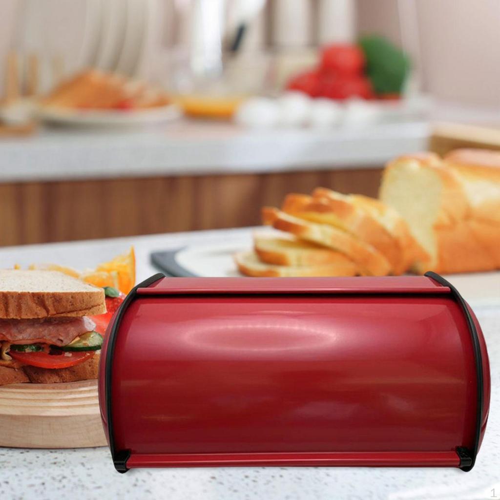 Caja de Pan Metálica, Panera, Ahorro de Espacio, Rústica, Contenedor, Soporte de Almacenamiento para Hogazas Secas