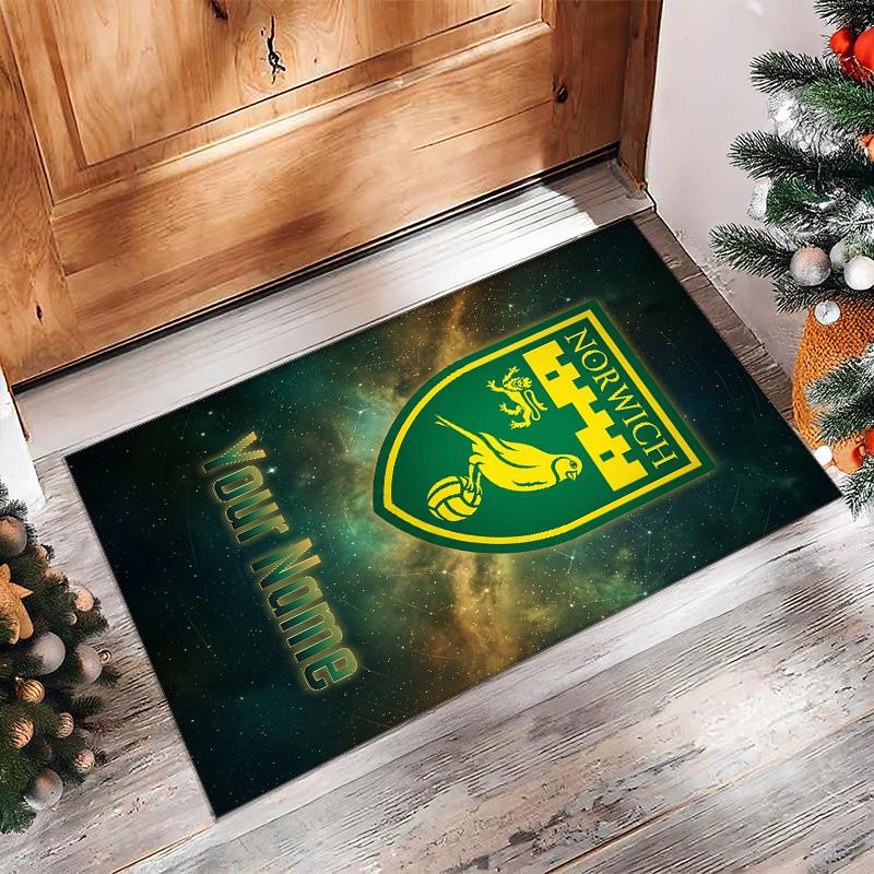 Norwich City Printed Crystal Velvet Rug Non‑Slip Crystal Velvet Carpet For Sofa Bedroom Indoor Home Decoration