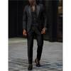 European & American Men's Business Casual Slim Fit Suit Set - Wedding Groom Two-Piece Outfit