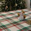 Snow check fleece tablecloth/tablecloth