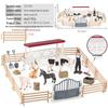 Farm Animal and Human Figures Playset with Fences: Rabbit, Sheep, Donkey, Cow - Parent-Child Simulation Toy