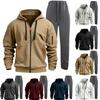 Tuta da uomo a tinta unita 2 pezzi comoda felpa con cappuccio pantaloni da jogging tuta da allenamento yoga