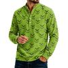 Top casual bărbătesc, croială largă, cu imprimeu de Crăciun și buzunar