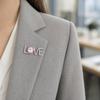 Women Brooch, Snowflakes LOVE Bouquets Compact Versatile Pin, Lapel Collar Badge with Imitation Pearl Cubic Zirconia Inlay