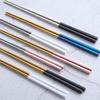 304 Stainless Steel Square Chopsticks Titanium Gold Rose Sushi Colorful Chinese Japanese Chopsticks