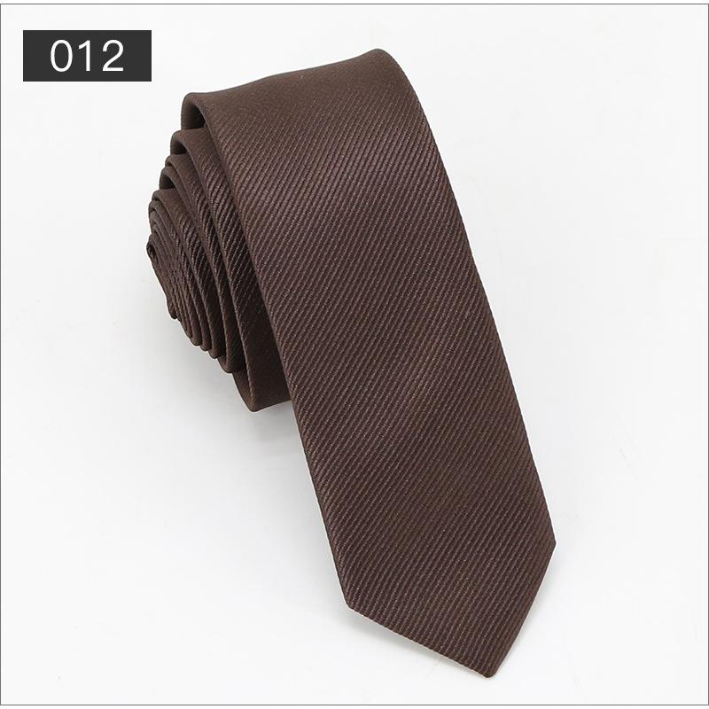 2025 Men's Solid Color Twill Jacquard Tie - Fashionable, Handmade Narrow Design