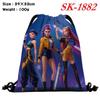 Demon Hunters Drawstring Bag Lightweight Backpack Cartoon Print Travel Fitness Clothes Storage