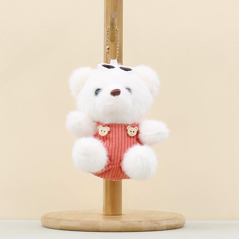 Overalls Cartoon Sunglasses Plush Bear Toys Pendant Ornament For Bag Decoration