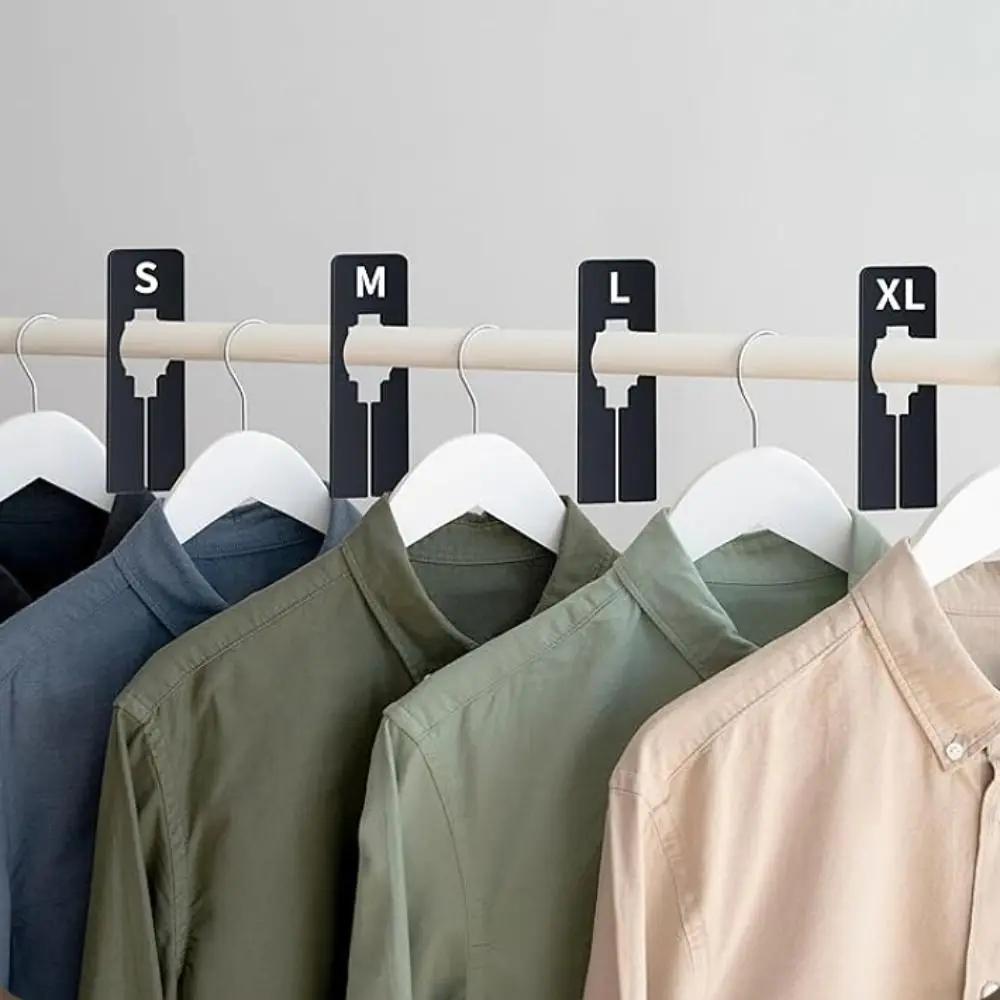 8Pcs Plastic Clothes Size Dividers Round Rectangular XS-XXL Size Marking Ring DIY Craft Multifunctional Clothing Rack Size