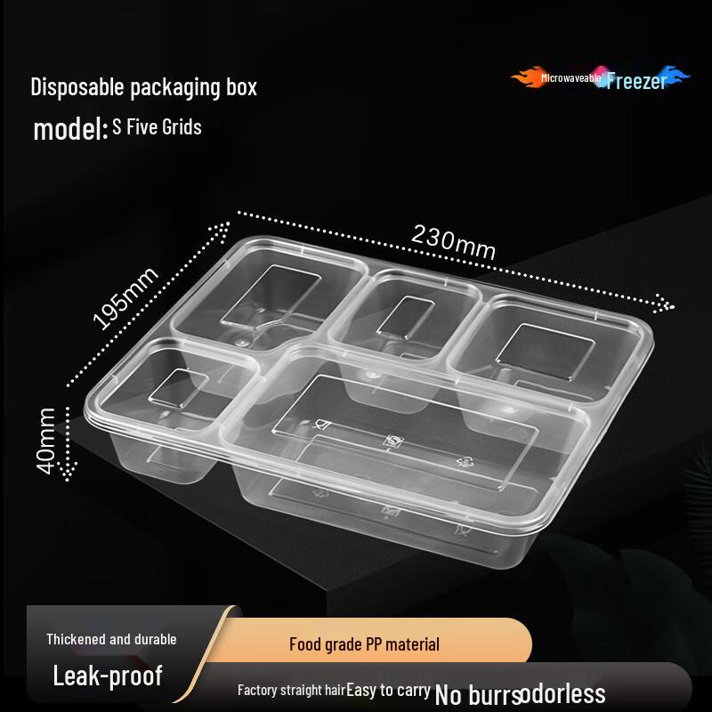 Jiwanggu 5-Compartment Disposable Microwavable Food Containers