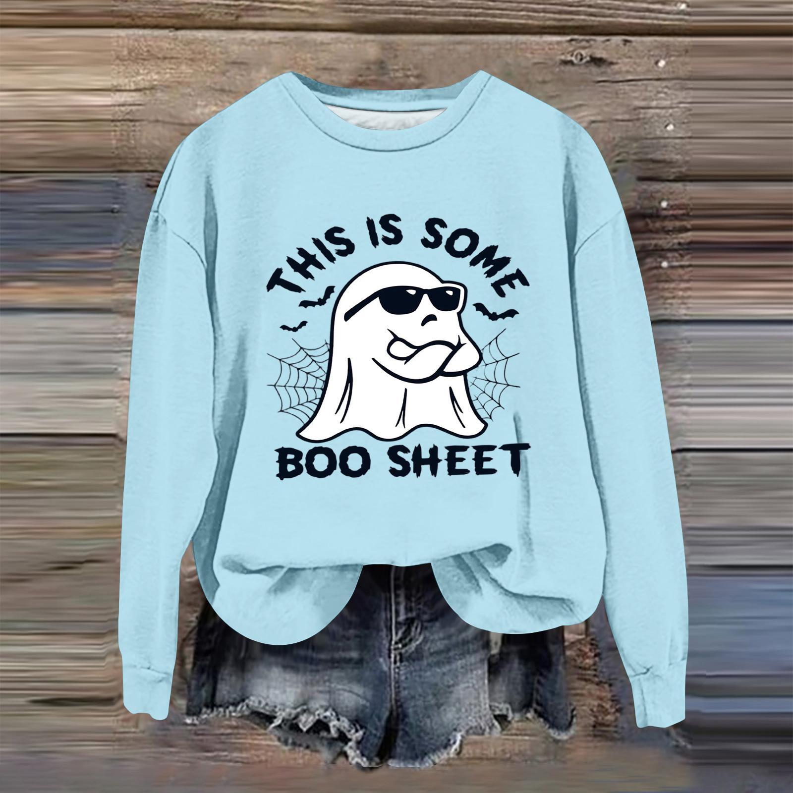 

Женская модная повседневная толстовка с длинным рукавом и принтом на Хэллоуин L