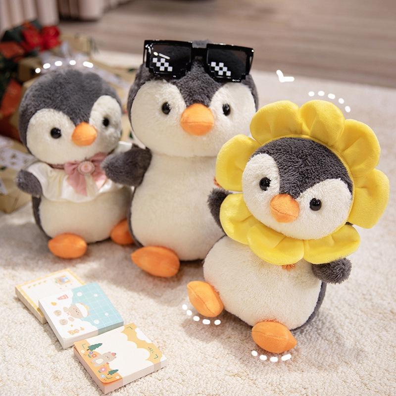 Cartoon Simulation Sun Flower Penguin Doll Plush Toy Doll Children Sleep Comforting Pillow Doll Gift