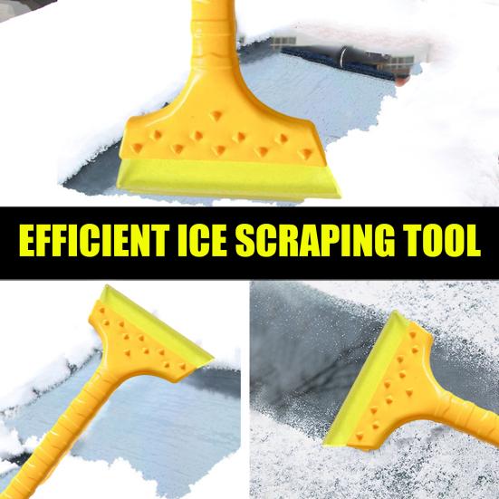 Snow Shovel Ice Scraper Car Windshield Lightweight Snow Scraper with Rubber Edges De-Icing Grooves