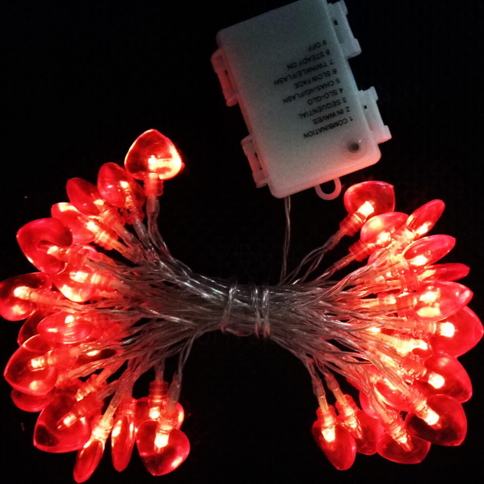 String Lights For Valentine's Day, Heart-Shaped LED Decor With Eight Lighting Modes, Auto Timer Function For Hassle-Free Festive Moods