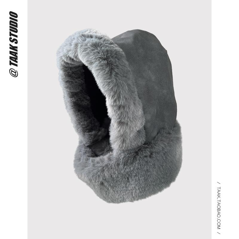 23 New plush warm ear protector, Lei Feng cold-proof hat for children, thickened outdoor cycling and skiing bag head hat for men in winter