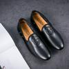 Męskie obuwie wsuwane ze skóry naturalnej w stylu punkowym, buty formalne dla biznesmena, buty wizytowe męskie na przyjęcie weselne, oddychające mokasyny
