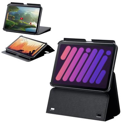Elecom IPad mini7 (A17 Pro 2024) mini6 6. Generation Hülle mehrstufige Höhenverstellung Auto Sleep/Auto Wake weiches Leder schwarz TB-A24SWVH2BK