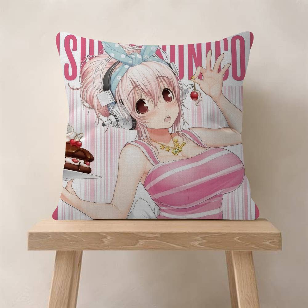 Beautiful Super SSonico Anime  4545cm Cushion Cover Pillow Cover Decor Pillowcase Home Pillowcase for Couch Pillow