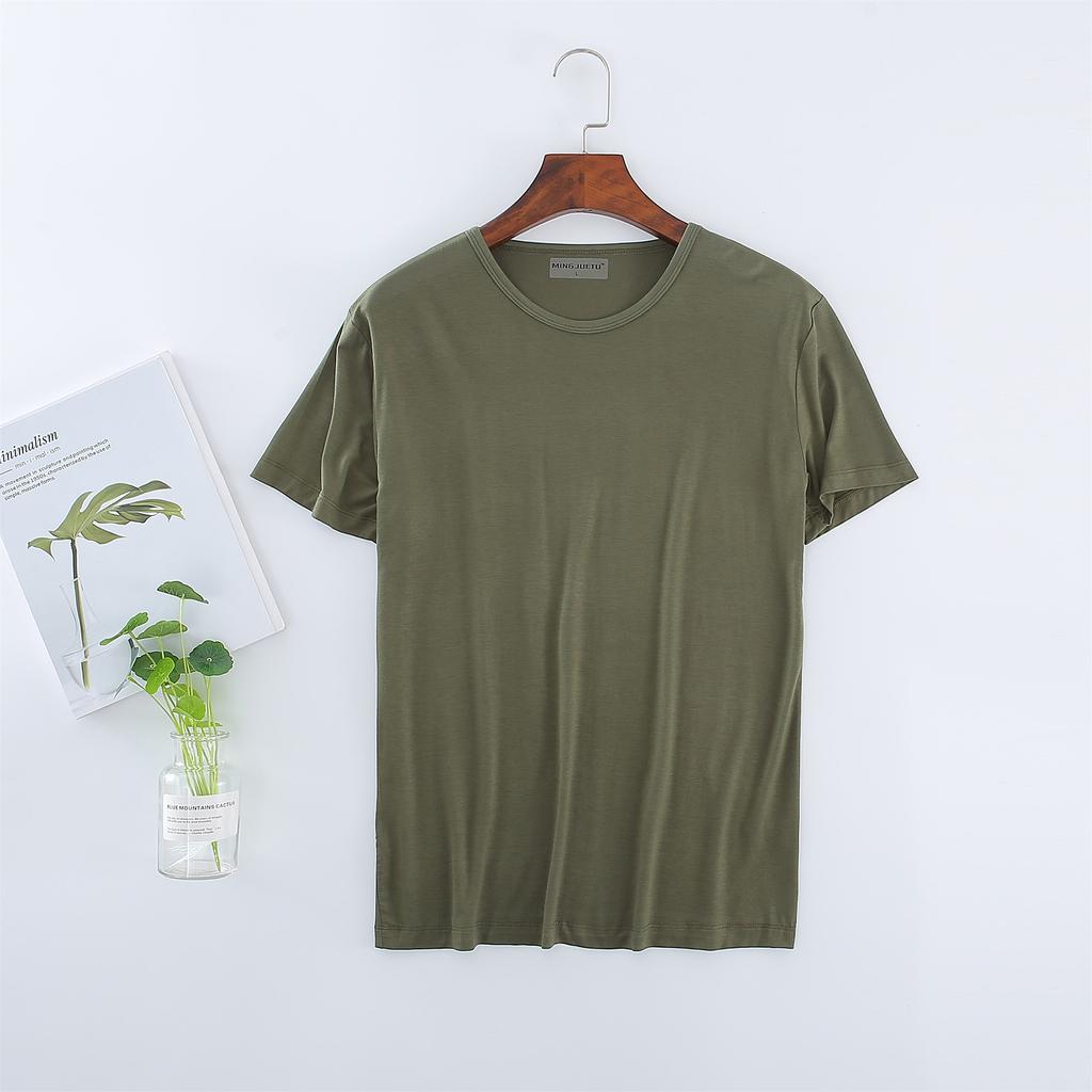 Herren Oversize Modal T-Shirt Kurzarm V-Ausschnitt T-Shirt Casual Sommer Klassisch Basic Tee Shirts ( L-8XL)
