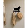 Wrought Iron Single Hook Wall Mount, Black Dog Leash Key Holder, Rustproof Farmhouse Entryway Organizer, Minimalist Home Decor for Kitchen Bathroom
