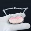 Natural Rhodochrosite Gemstone Jewelry Necklace, Rhodochrosite 925 Sterling Silver Charm Necklace For Wedding Gift, Necklace For Women