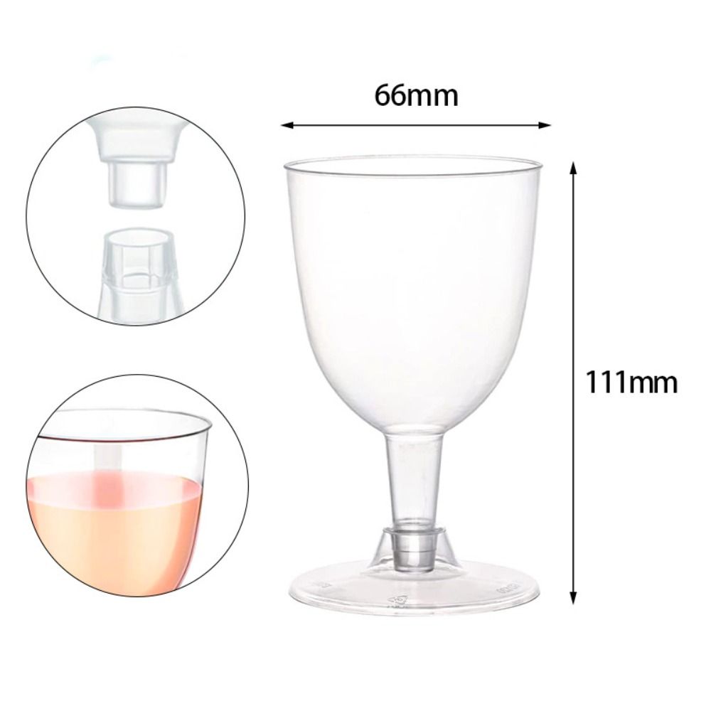 10pcs Durable Champagne Glass Clear Red Wine Glass Plastic Champagne Flute Goblet  Party Favors