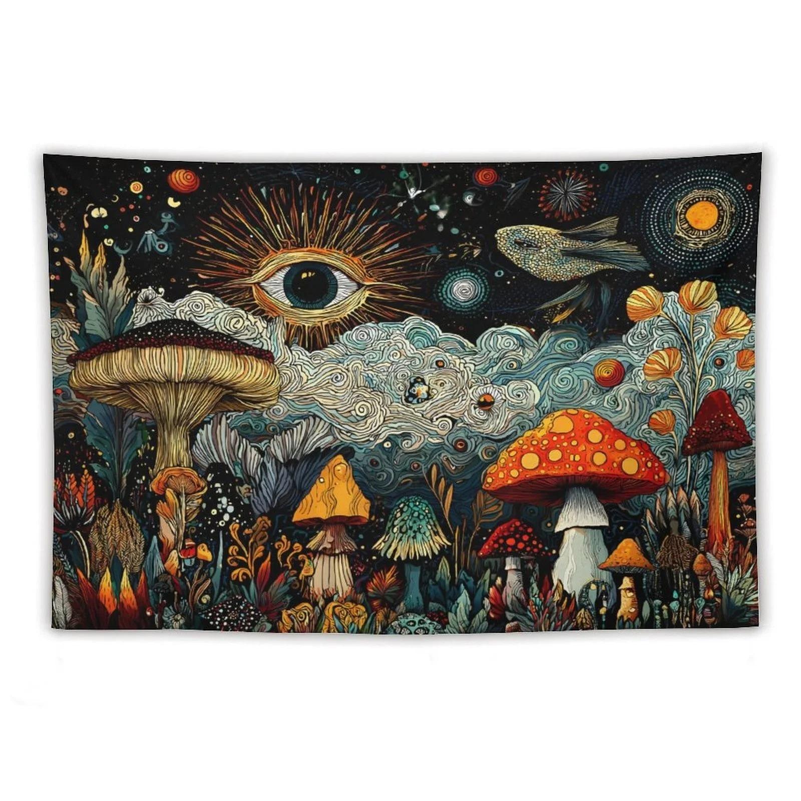 Mushroom plant tapestry bedroom charming wall hanging living room bedroom decorative wall tapestry hippie wall hanging tapestry 74x94cm(29x37in)