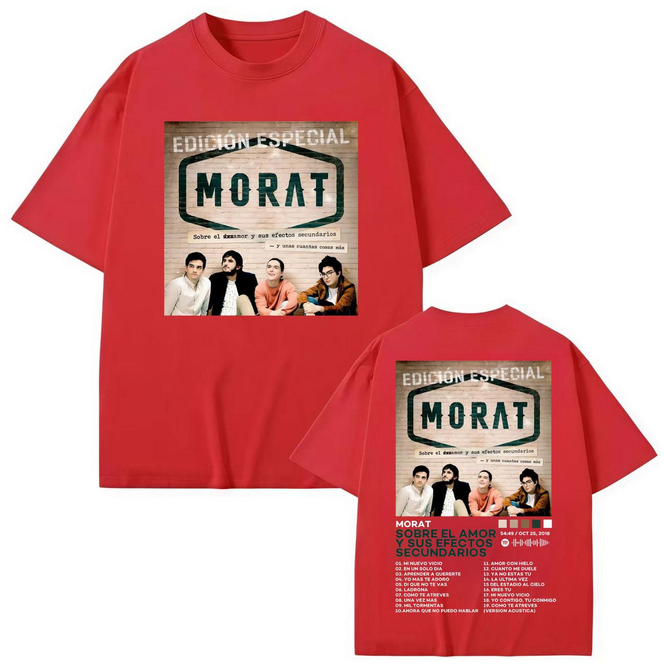 

Colombia Band Morat Album Double Sided Graphic T Shirts Fashion Hip Hop Short Sleeve T-shirt Men Women Cotton T-shirts 3XL